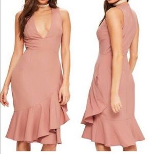 Missguided Ruffle Plunge Bodycon